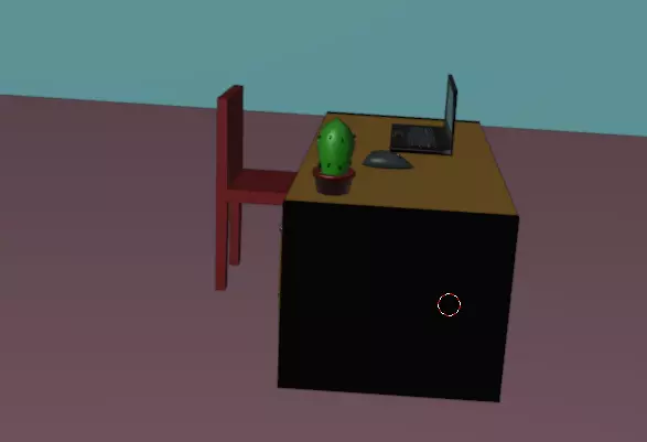 Simple office table low poly Free 3D model_0