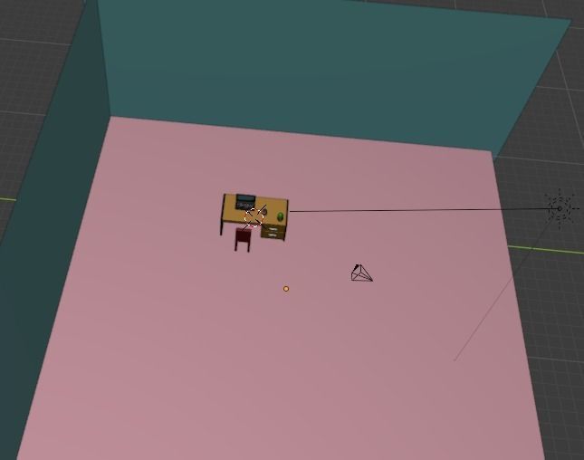 Simple office table low poly Free 3D model_1