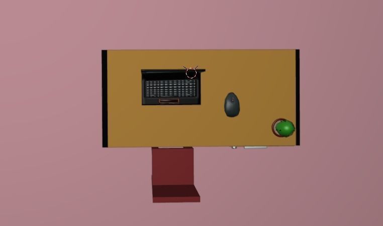 Simple office table low poly Free 3D model_2