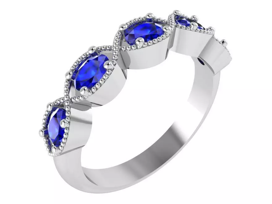 Blue 5-Stone ring 2923 3D print model  3D print model_0