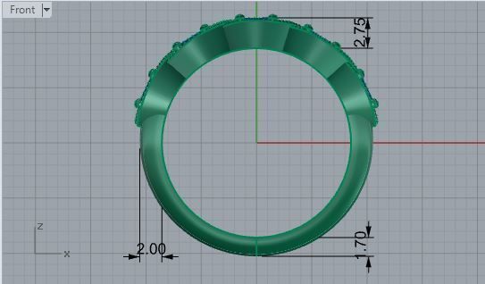 Blue 5-Stone ring 2923 3D print model  3D print model_5