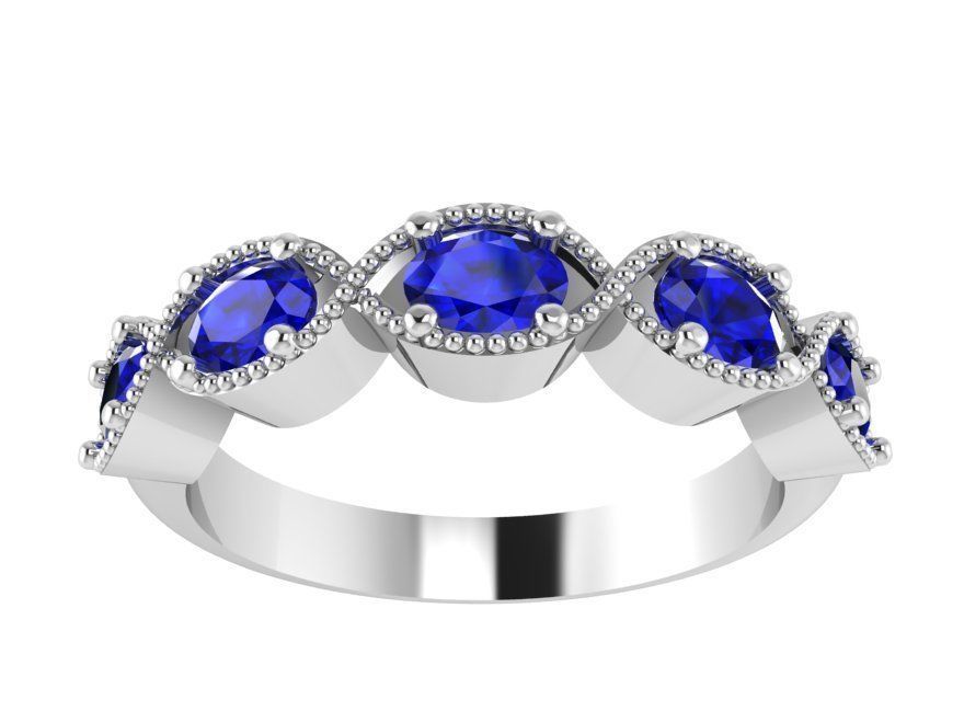 Blue 5-Stone ring 2923 3D print model  3D print model_2