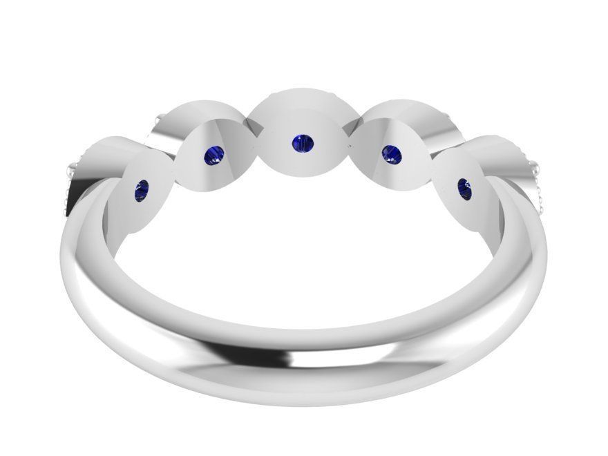 Blue 5-Stone ring 2923 3D print model  3D print model_3