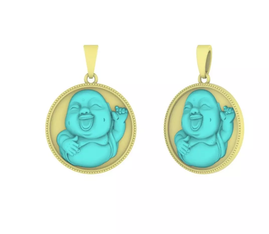 Laughing Buddha Pendant Jewelry 3D print model