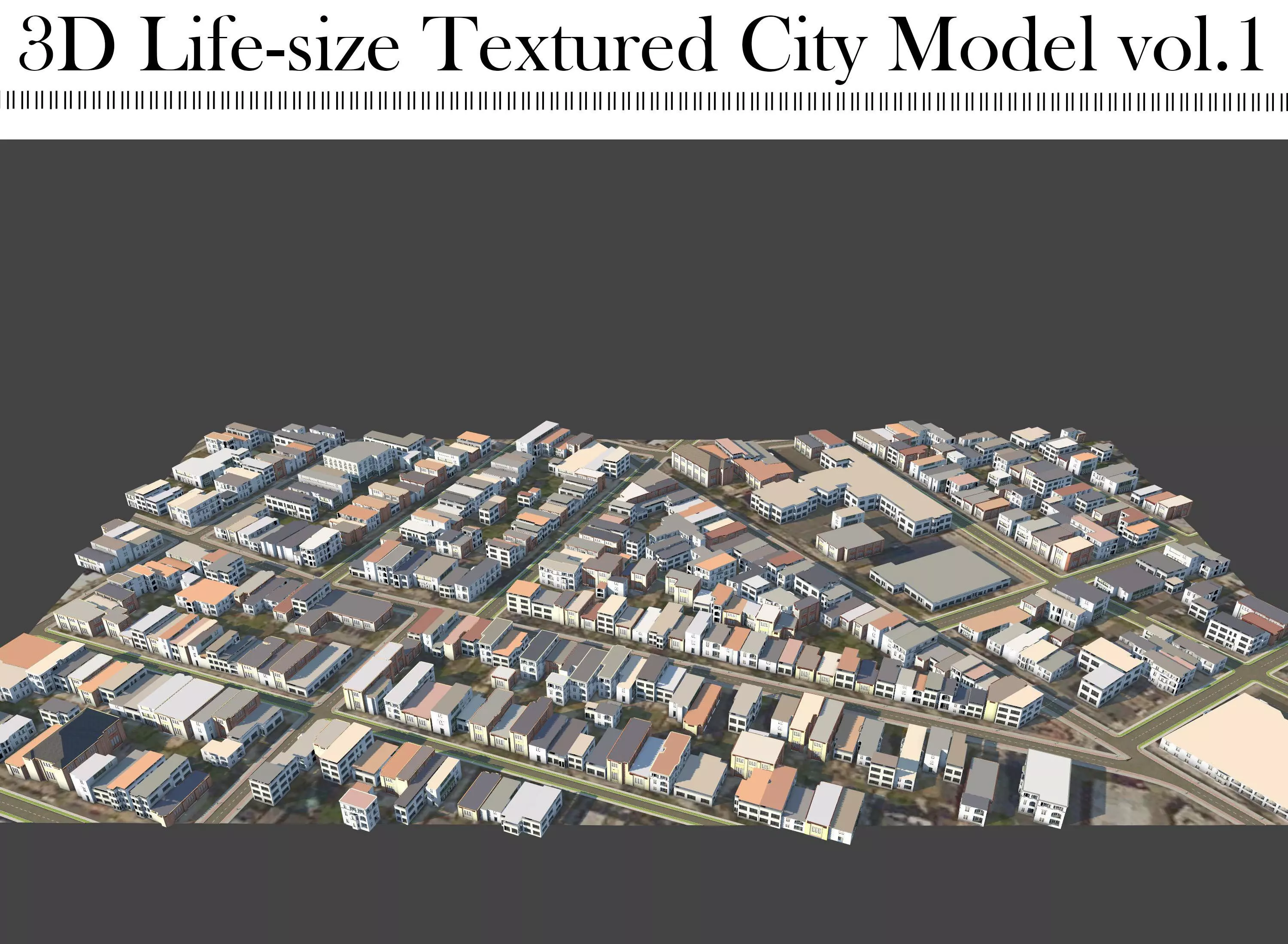 3D Lifesize Textured City Model vol 1 Low-poly 3D model_0