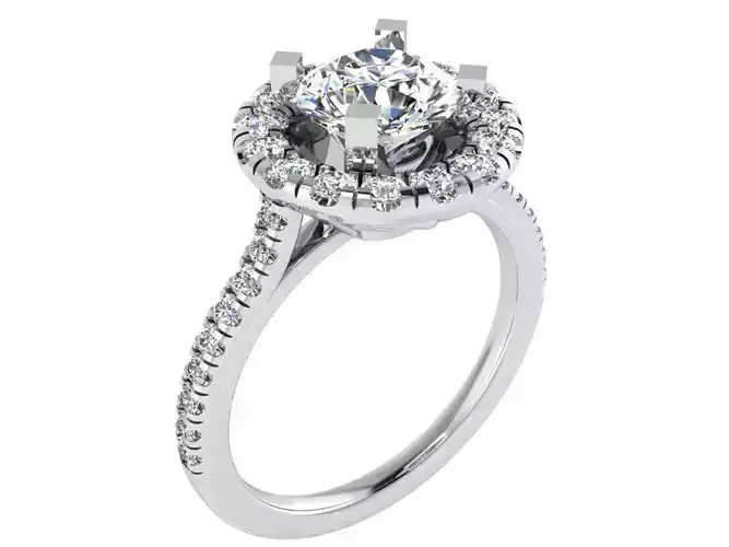 Round flower diamond ring 2929 3D print model