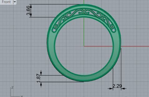 Beautiful signet ring 2930 3D print model 3D print model_5