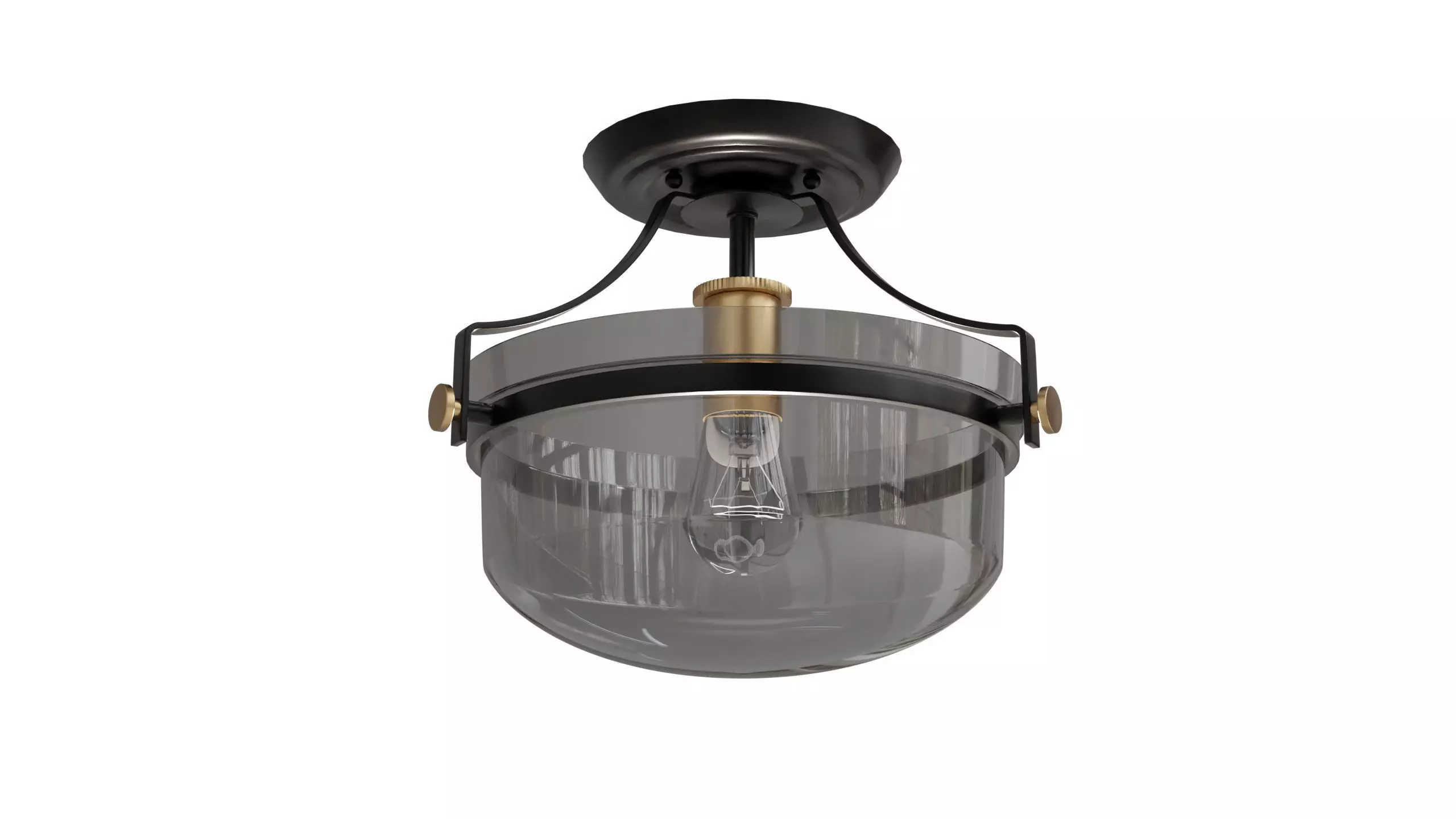 Kira Home Zurich 12 inch Rustic Farmhouse Ceiling Light  3D model_0