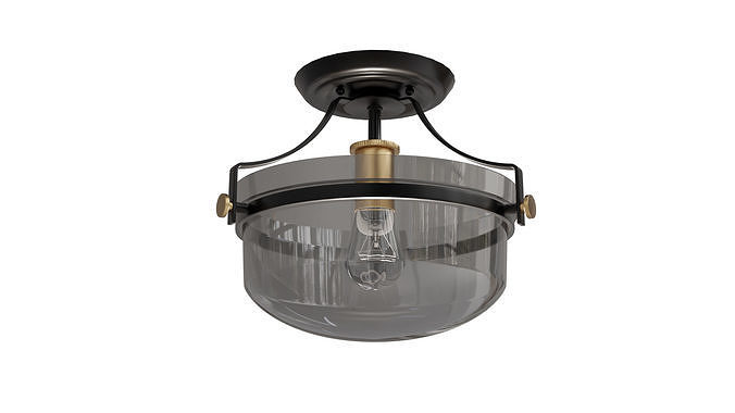 Kira Home Zurich 12 inch Rustic Farmhouse Ceiling Light  3D model