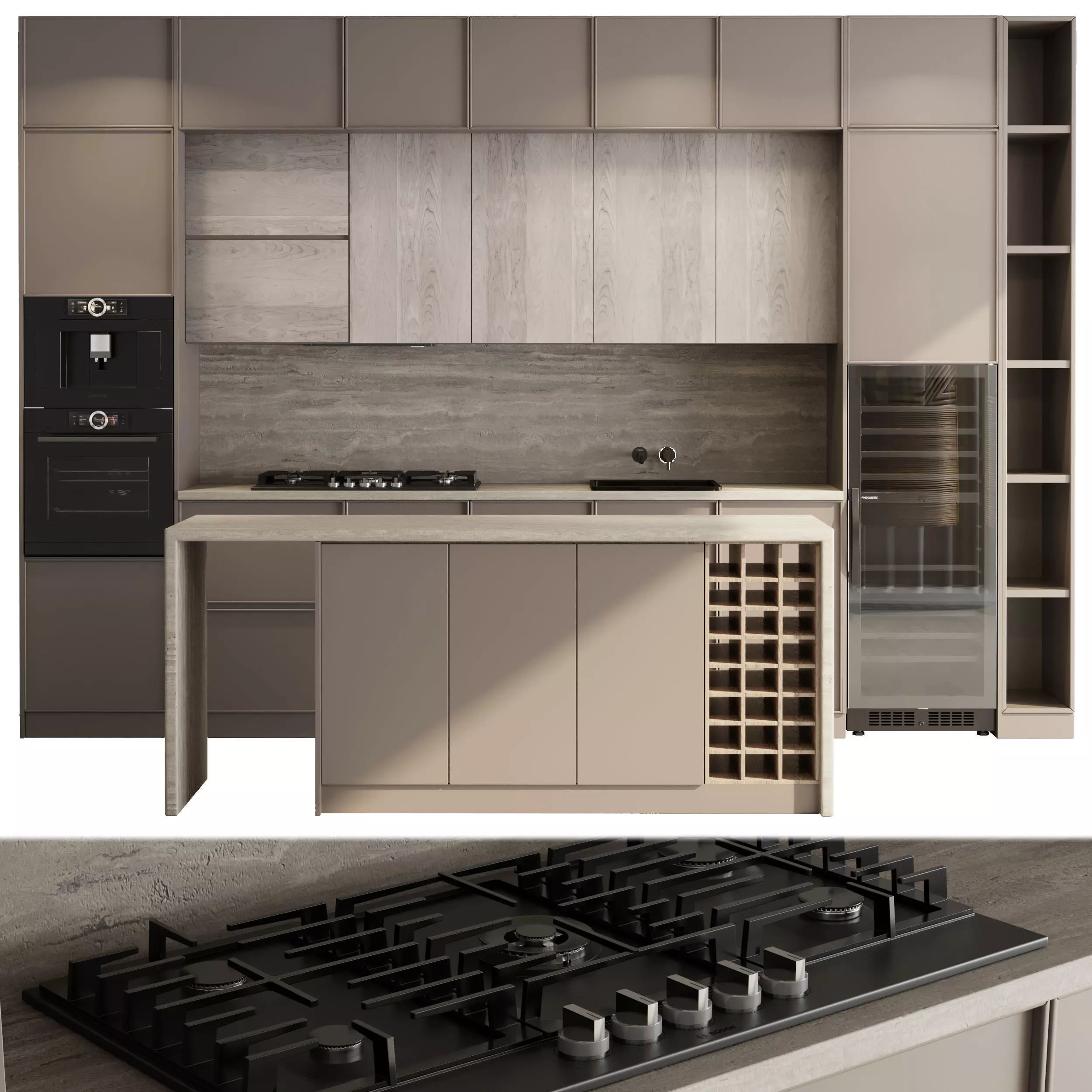 Kitchen Appliance Bosch Kitchen No 21 Low-poly 3D model_0