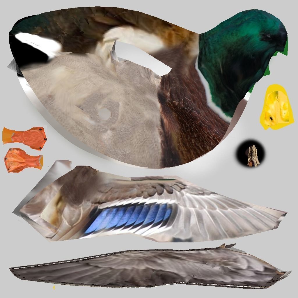 Ducks two Low-poly 3D model_10