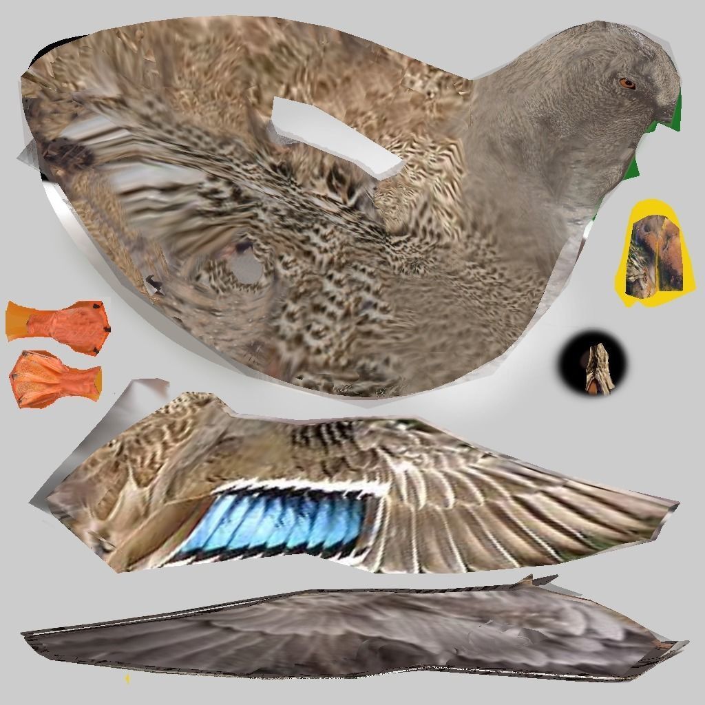 Ducks two Low-poly 3D model_9