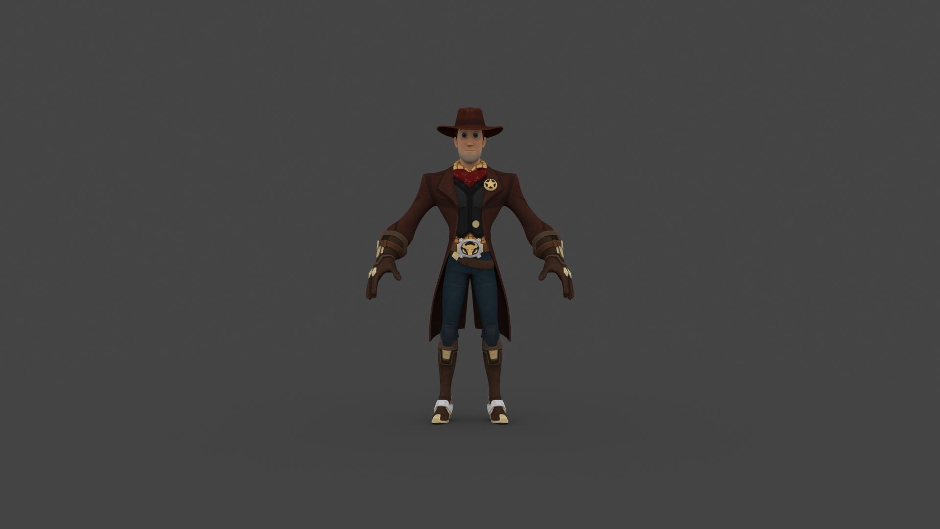 WUDY-010 Rigged Woody Low-poly 3D model_5