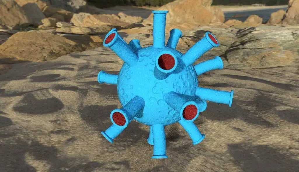 Corona Virus 3D Zoomed Low Free low-poly 3D model