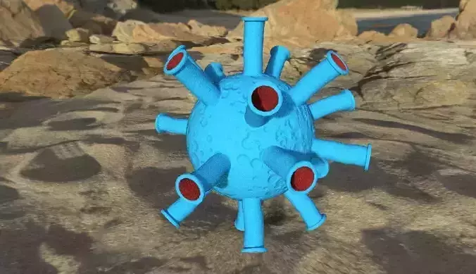 Corona Virus 3D Zoomed Low Free low-poly 3D model