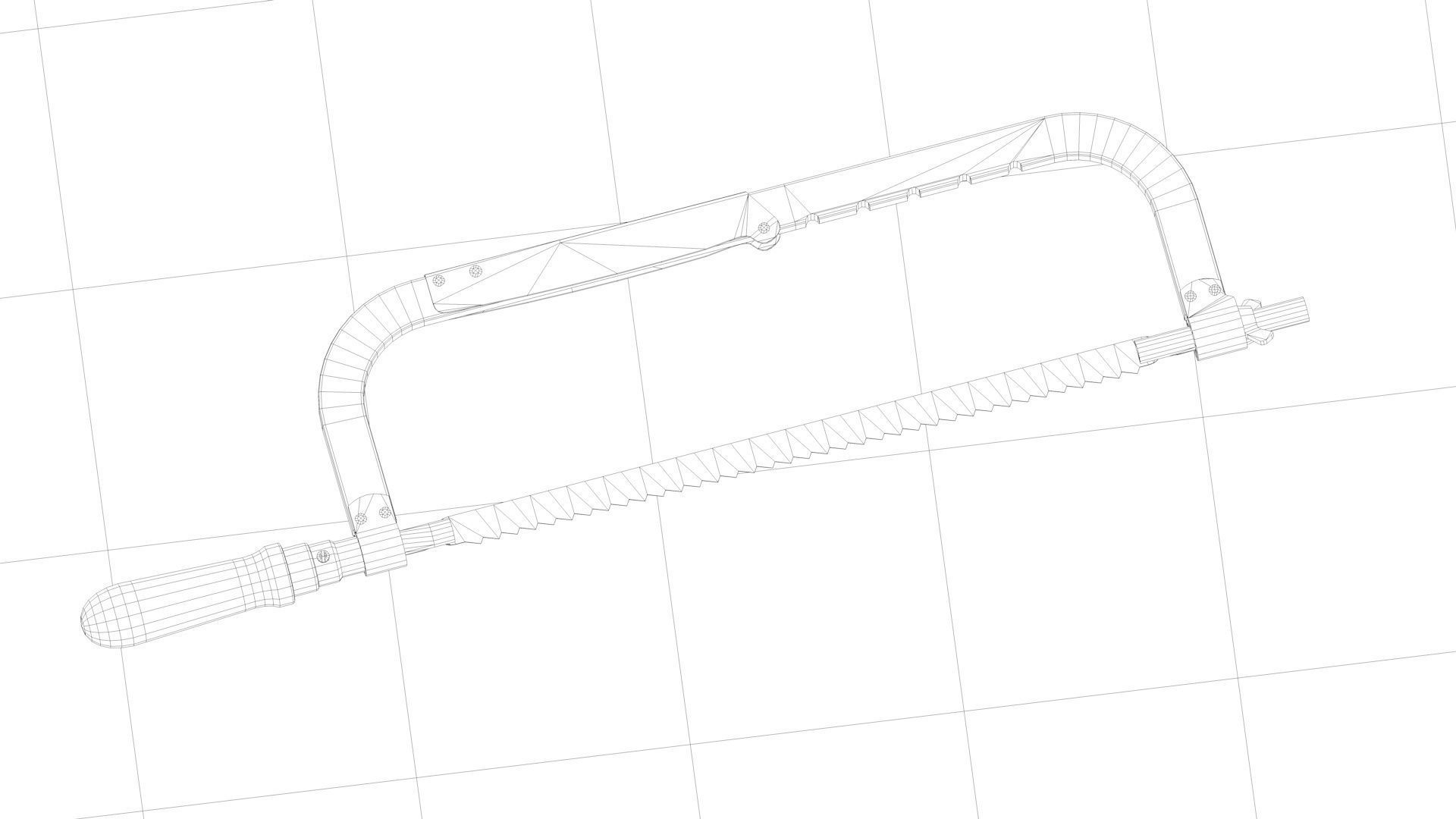 saw  hand saw hacksaw C4D model Low-poly 3D model_2
