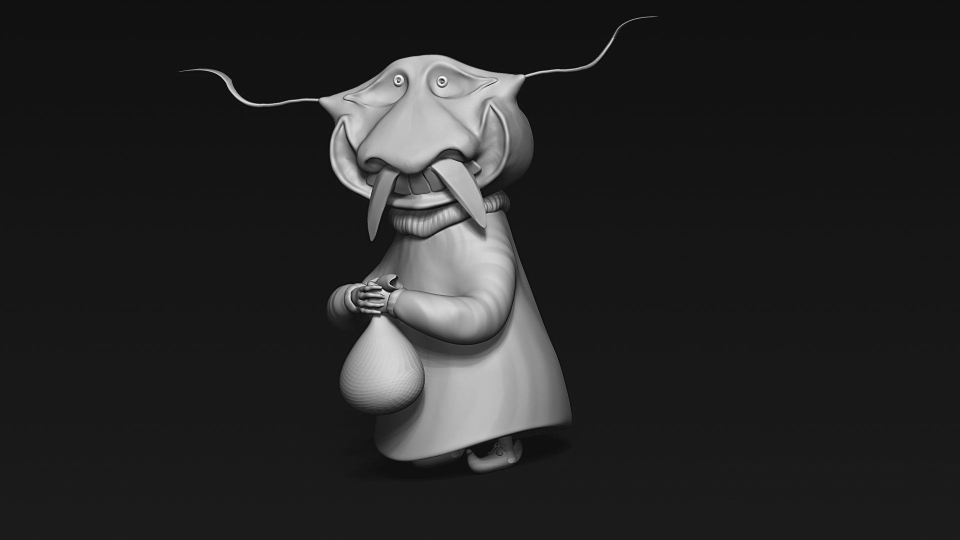 Halloween the big head  3D model_3