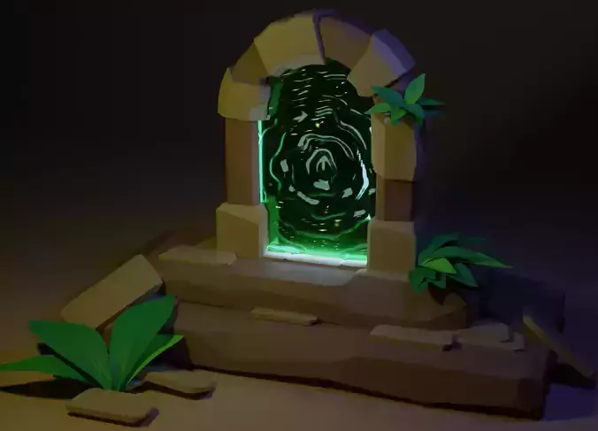 Portal door with light in it