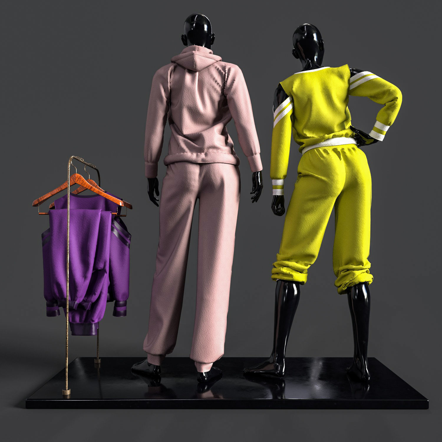 mannequinVol02 two mannequins wearing adidas clothing Low-poly 3D model_2