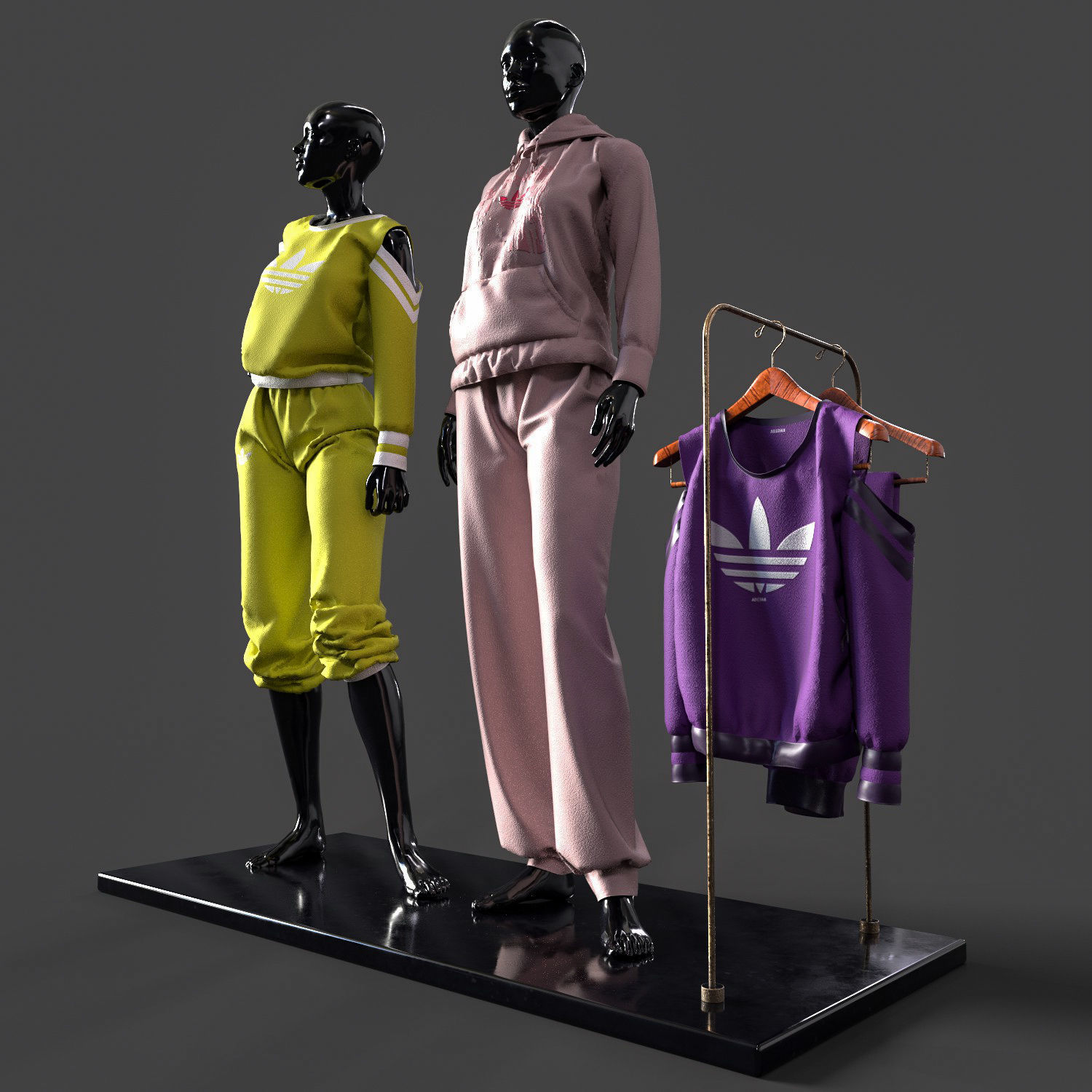mannequinVol02 two mannequins wearing adidas clothing Low-poly 3D model_1