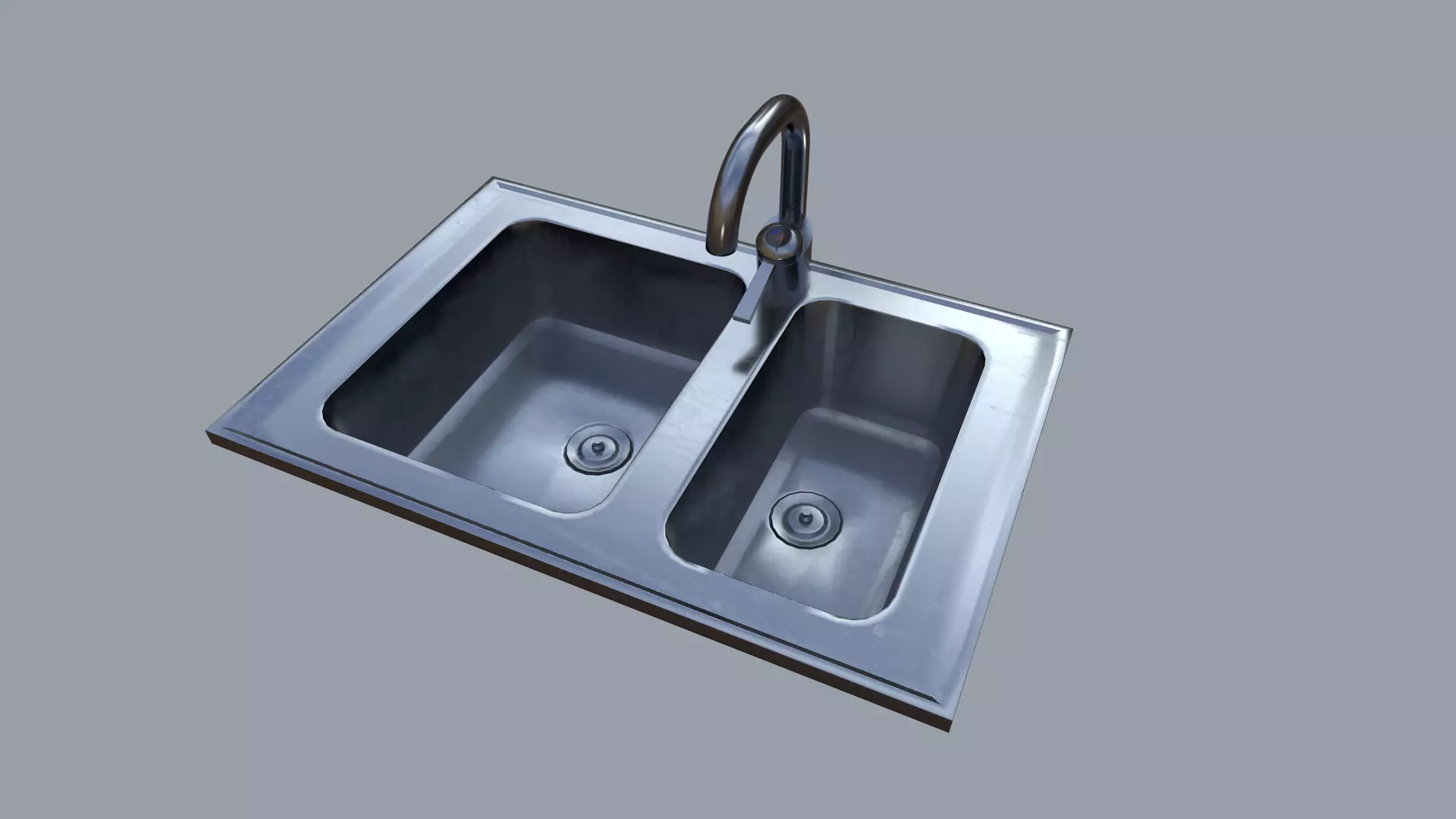 Kitchen Sink - 3 Versions - Low Poly 3D Model Low-poly 3D model