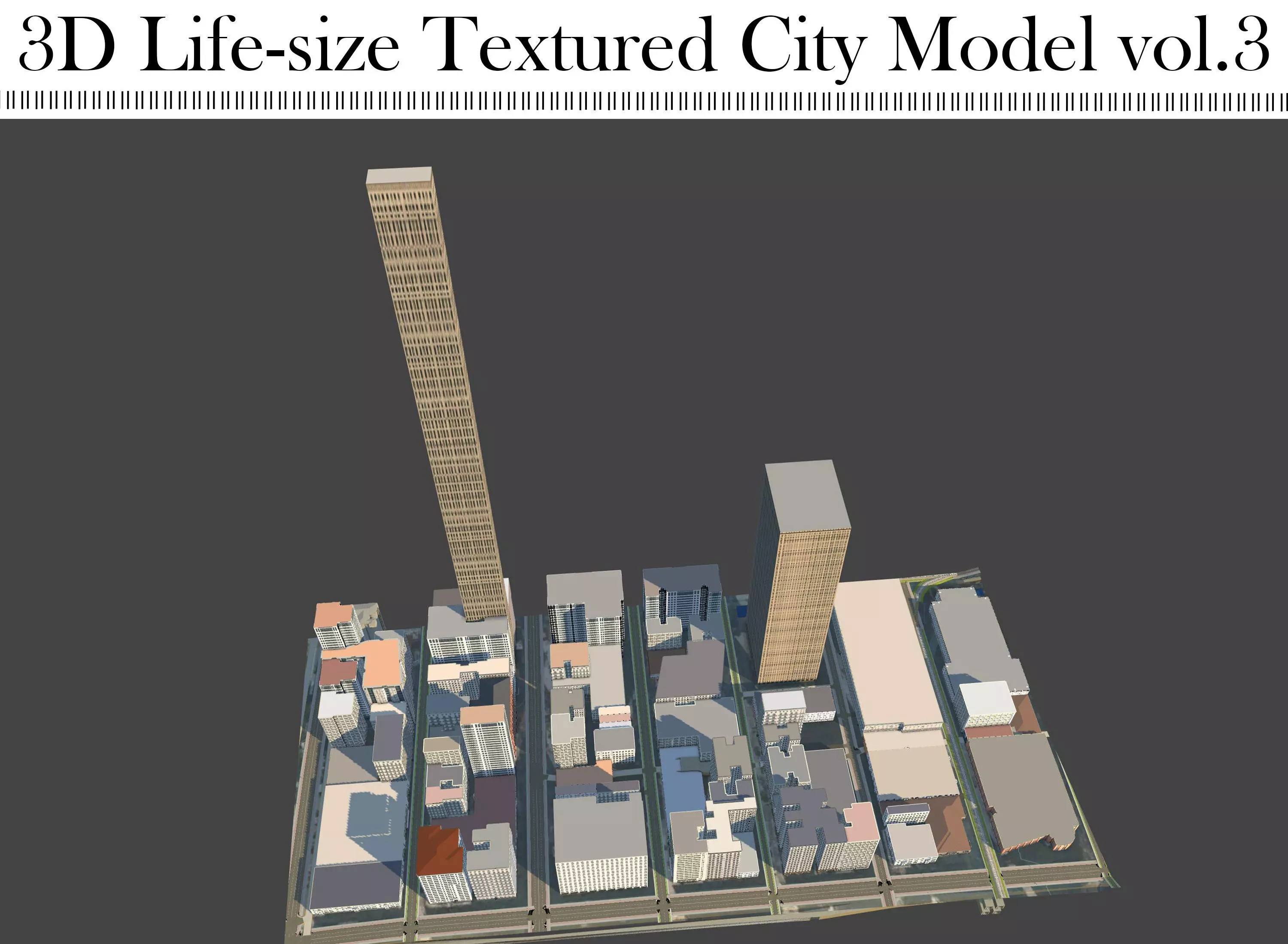 3D Lifesize Textured City Model vol 3 Low-poly 3D model