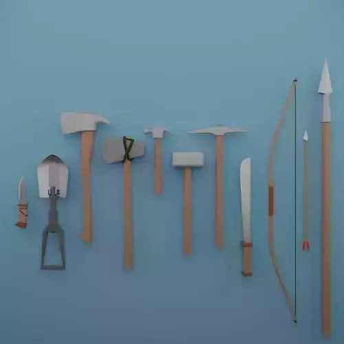Tools and weapons blender asset