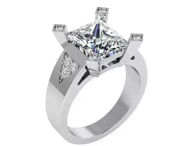 Square diamond ring 2937 3D print model