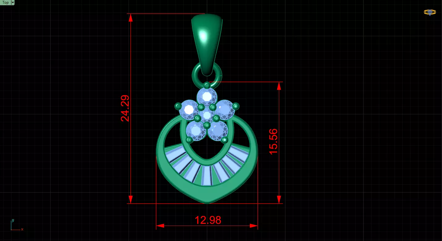 Pendant 3dm stl render 3D print model 3D print model