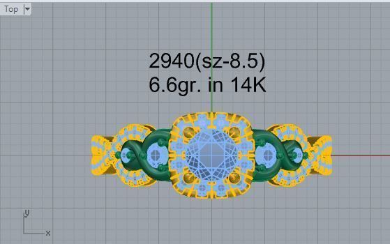 August diamond ring 2940 3D print model 3D print model_4