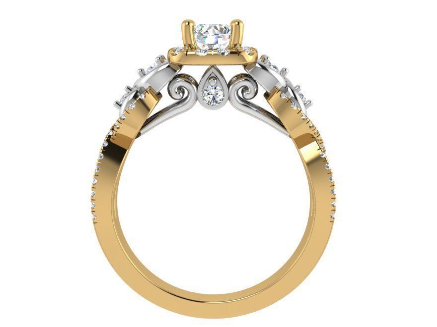 August diamond ring 2940 3D print model 3D print model_2