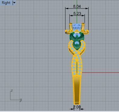 August diamond ring 2940 3D print model 3D print model_6