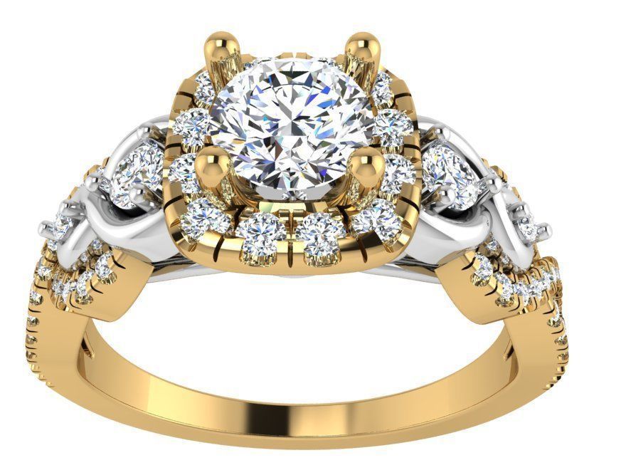 August diamond ring 2940 3D print model 3D print model_1