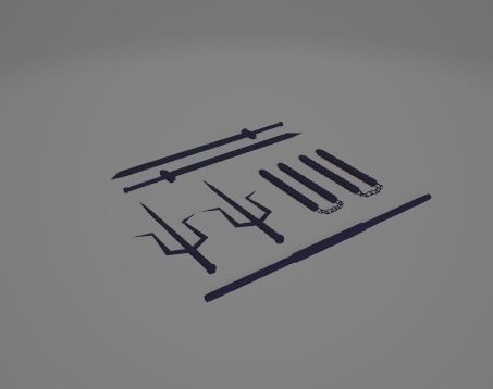 TMNT weapons  Low-poly 3D model_1