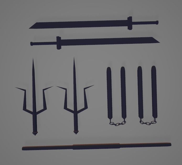 TMNT weapons  Low-poly 3D model_3