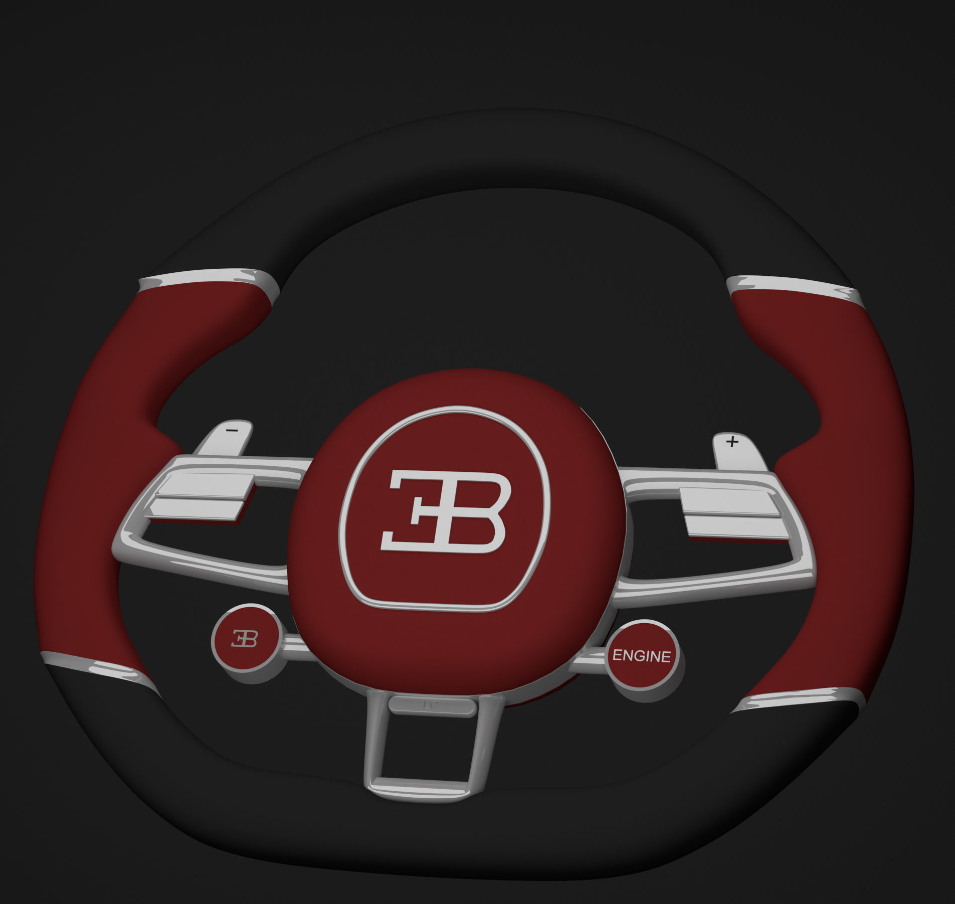 Chiron Steering Wheel 3D model_2