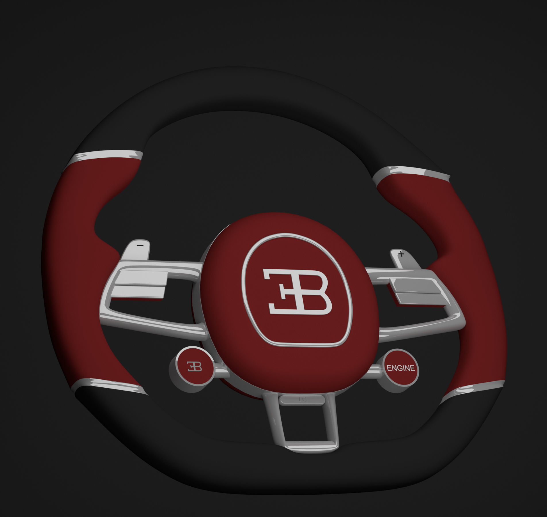 Chiron Steering Wheel 3D model_1