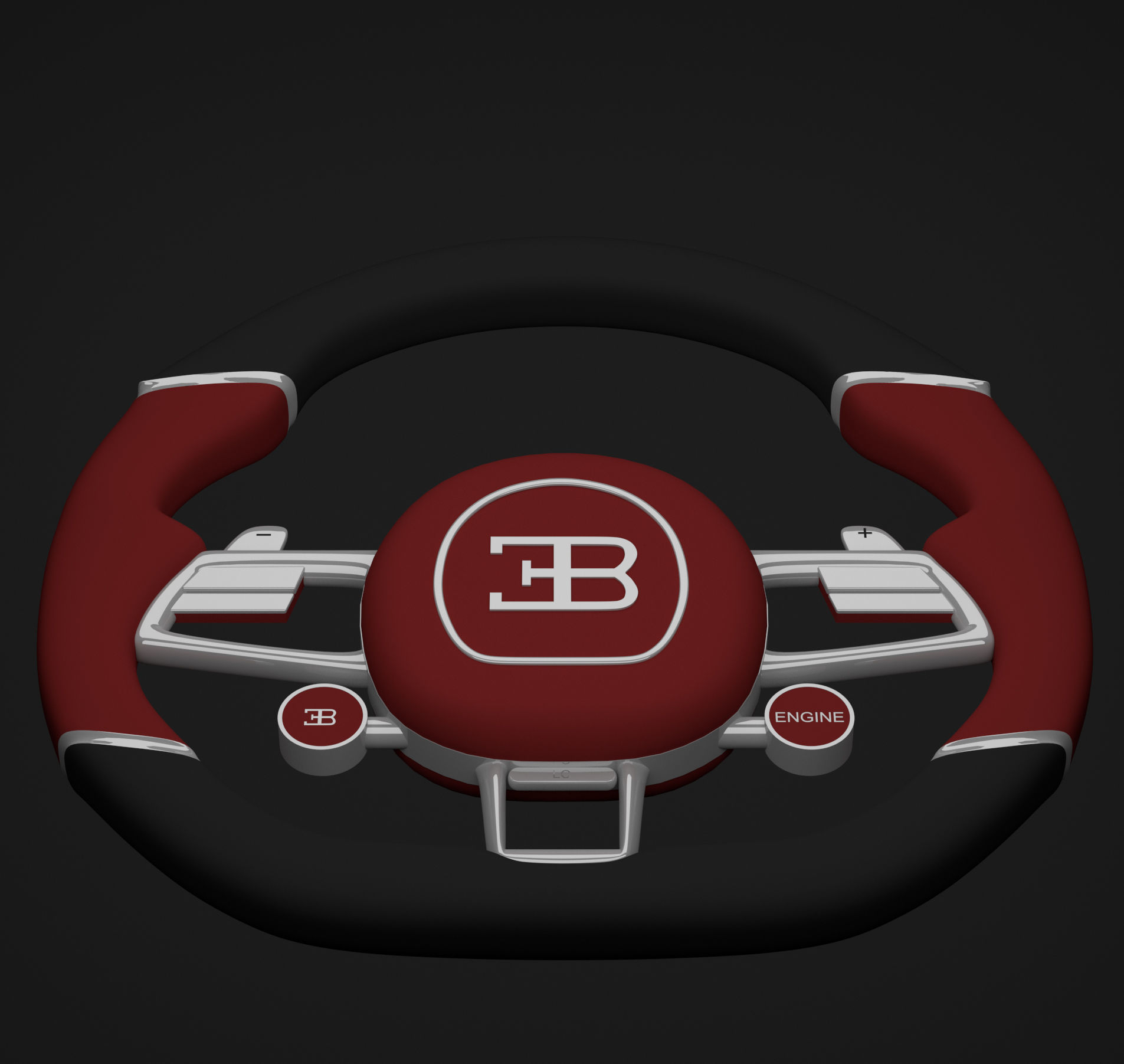 Chiron Steering Wheel 3D model_3