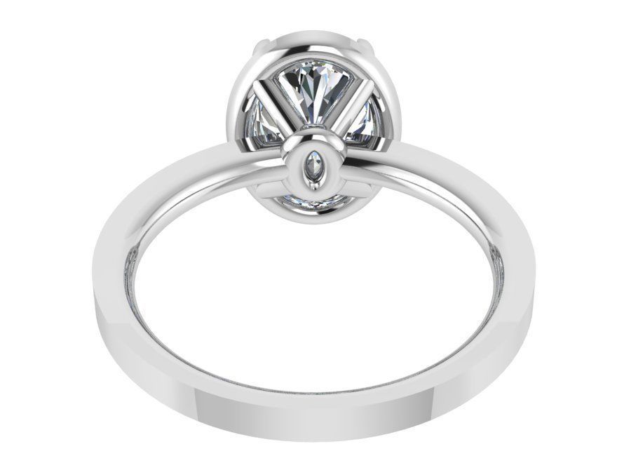 Oval stone diamond ring 2944 3D print model 3D print model_3