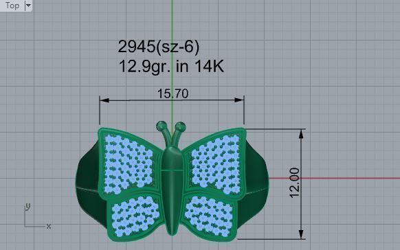 Butterfly ring 2945 3D print model 3D print model_4