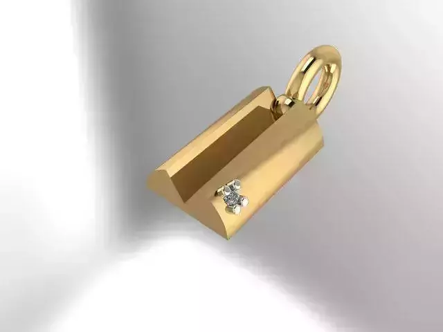 pendant gold with diamond in it