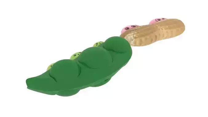 Green Bean and Peanut Fidget Toys Set 3D model