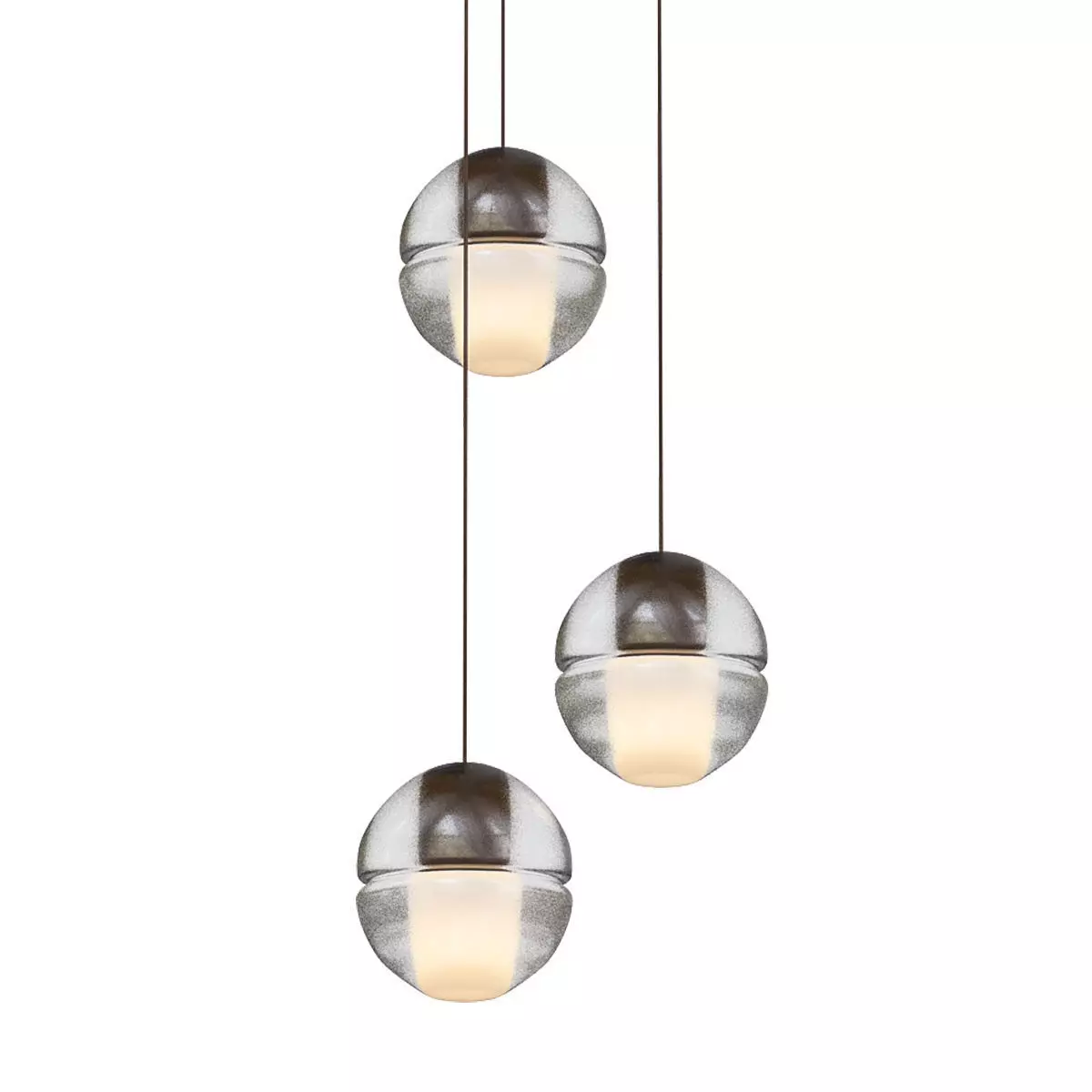BOCCI three sphere pendant lights in chrome and glass 3D model_0
