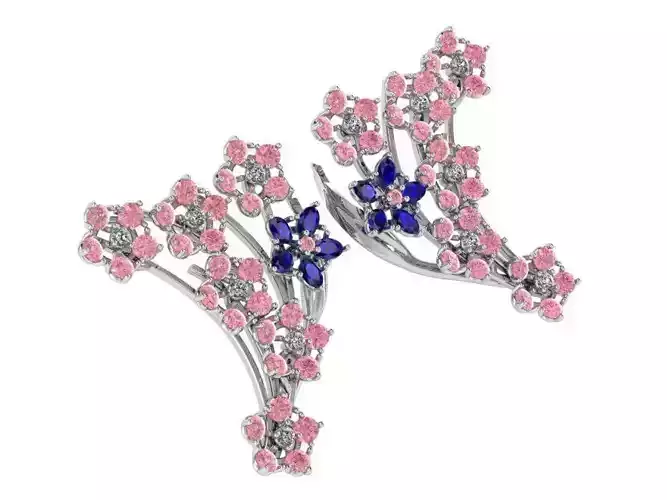 Nice small flower earrings 2948 3D print model