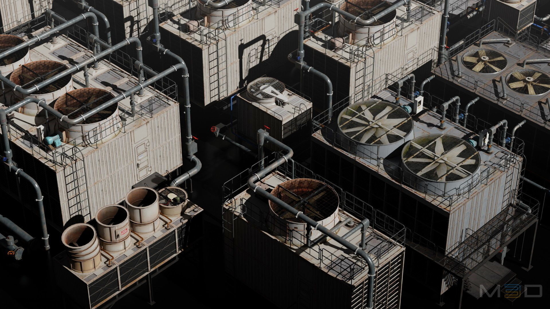 HVAC Systems Low-poly 3D model_2