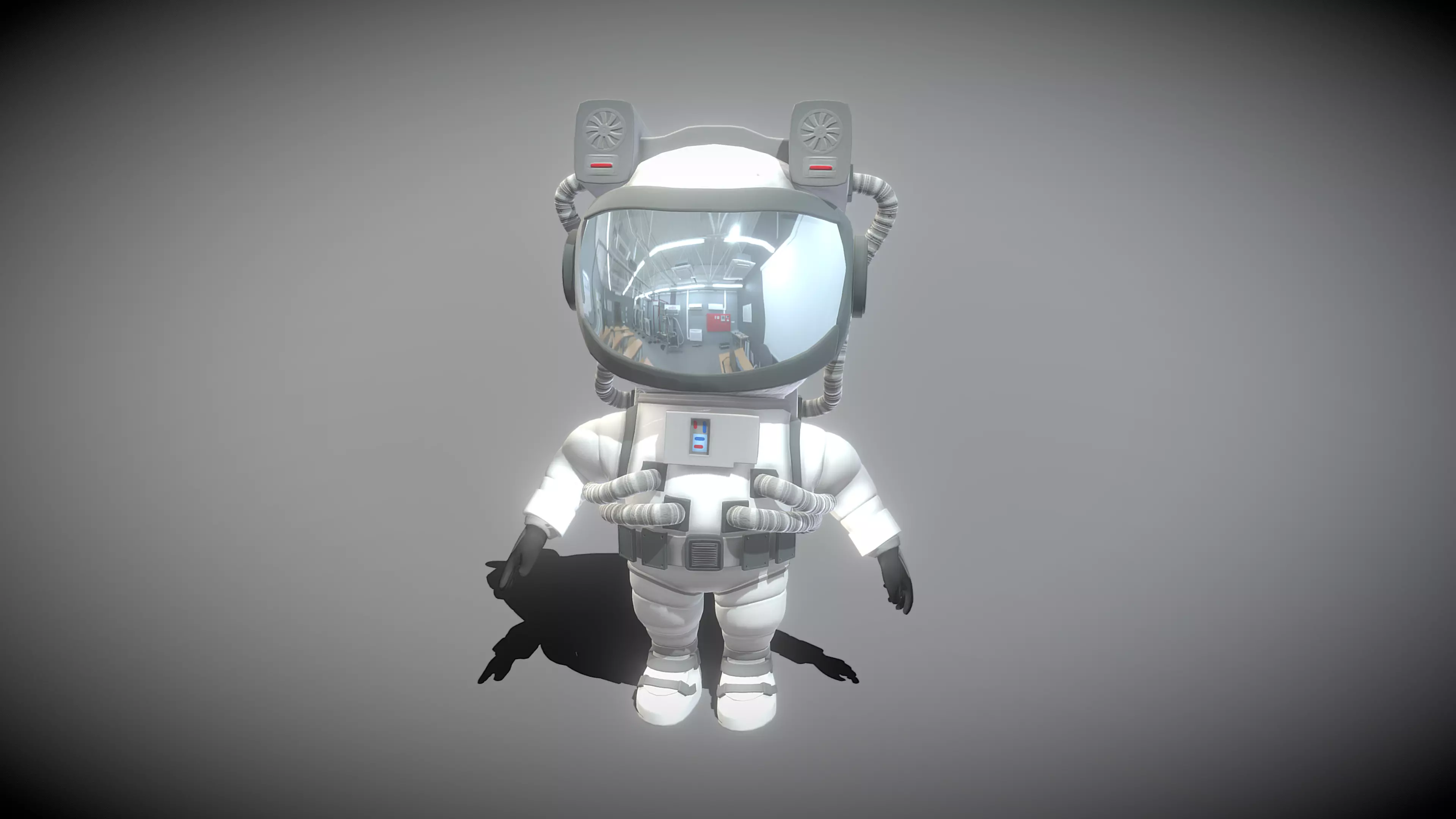 Astronaut in space suit 3D model_0
