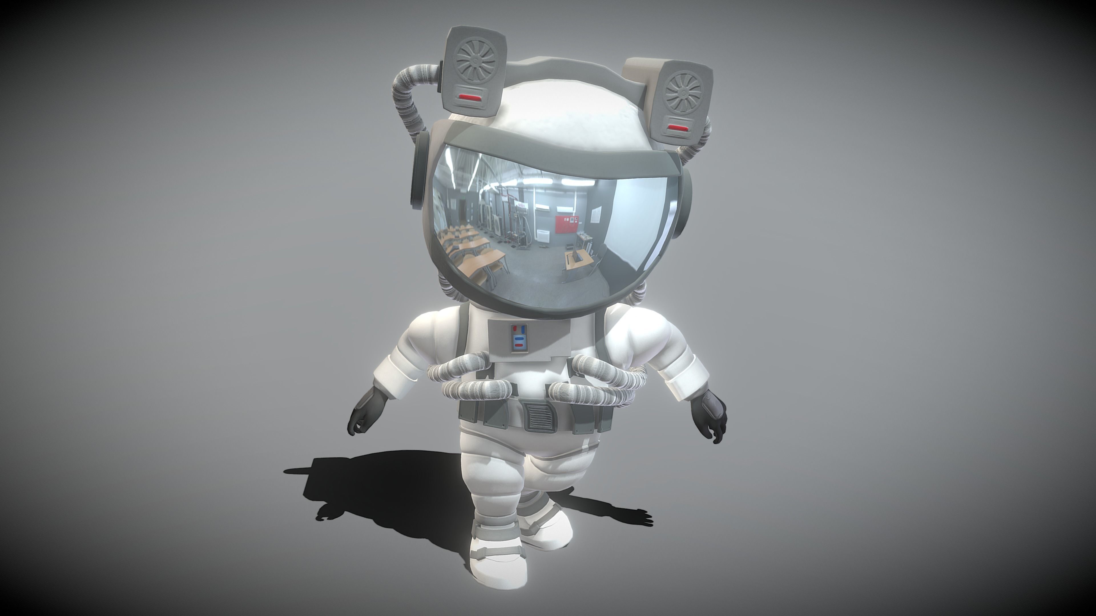Astronaut in space suit 3D model_2