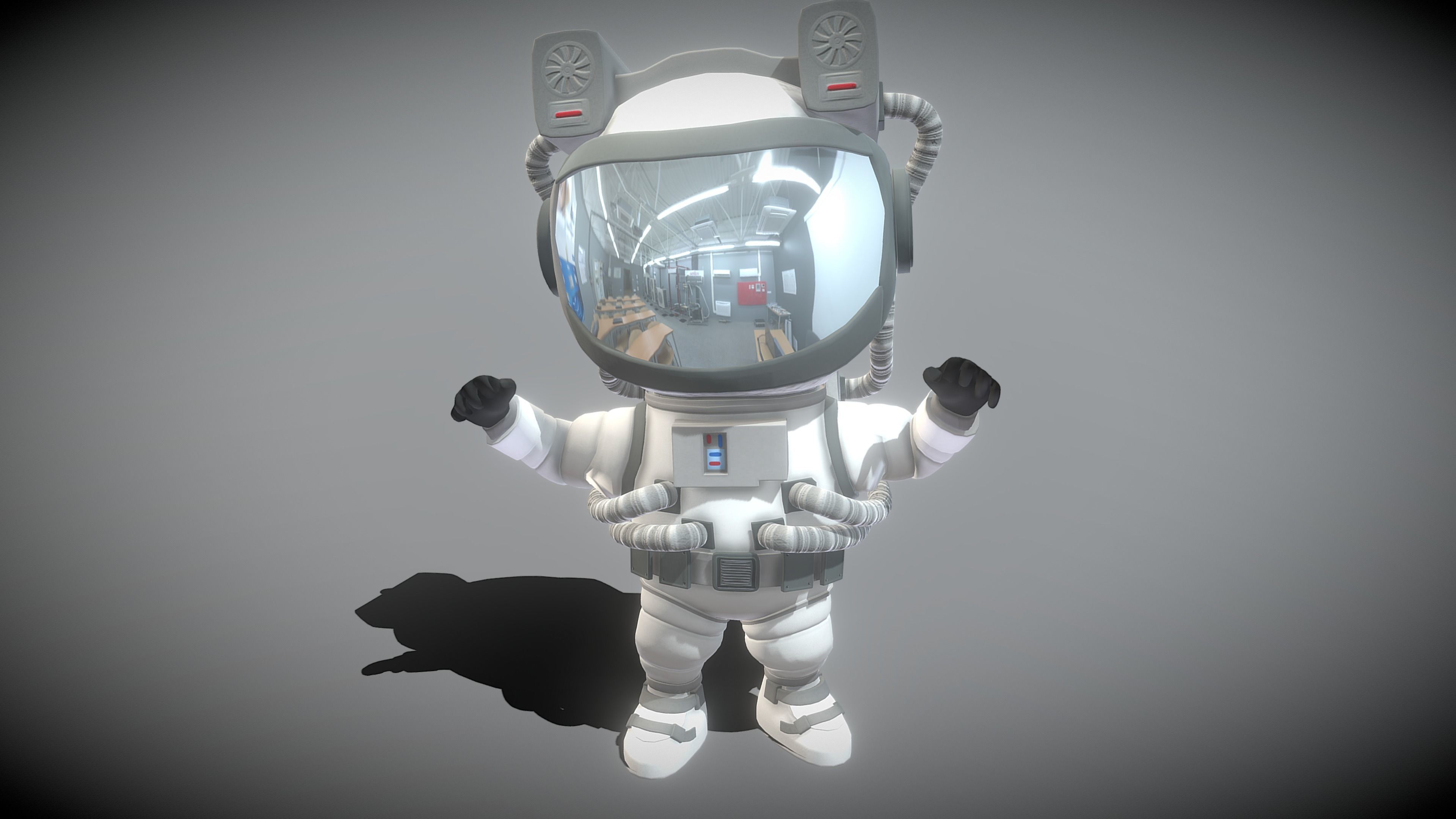 Astronaut in space suit 3D model_8