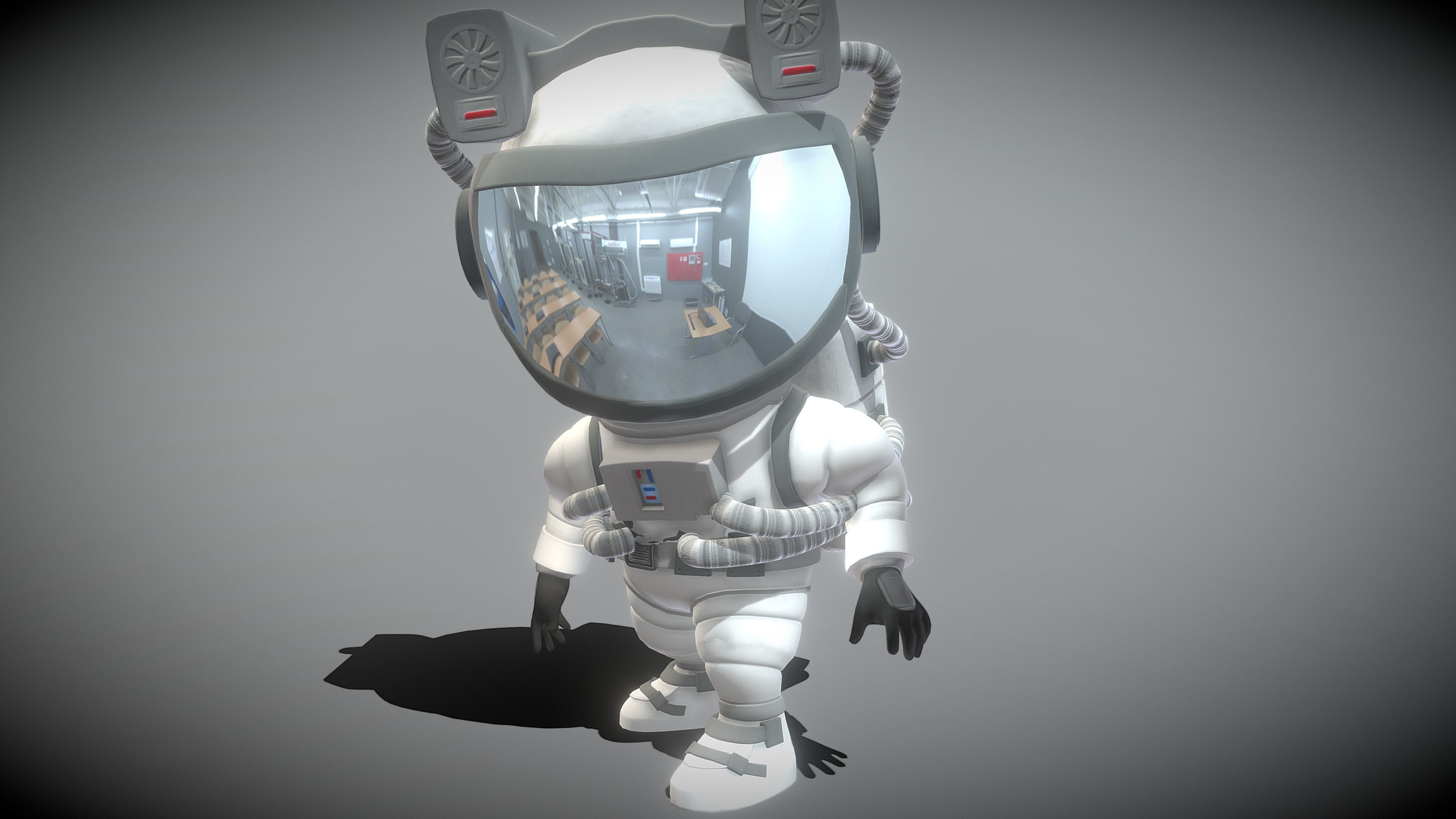 Astronaut in space suit 3D model_4