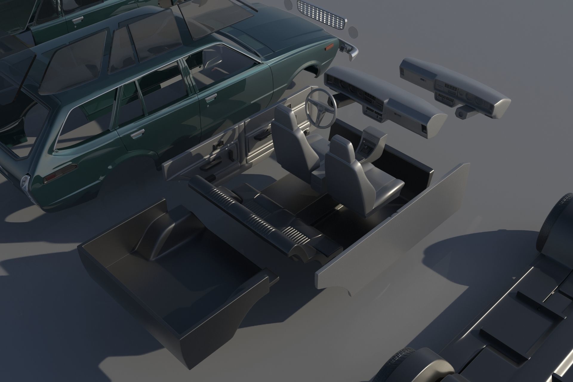 Toyota Corolla 1975 Wagon 3D print model_17